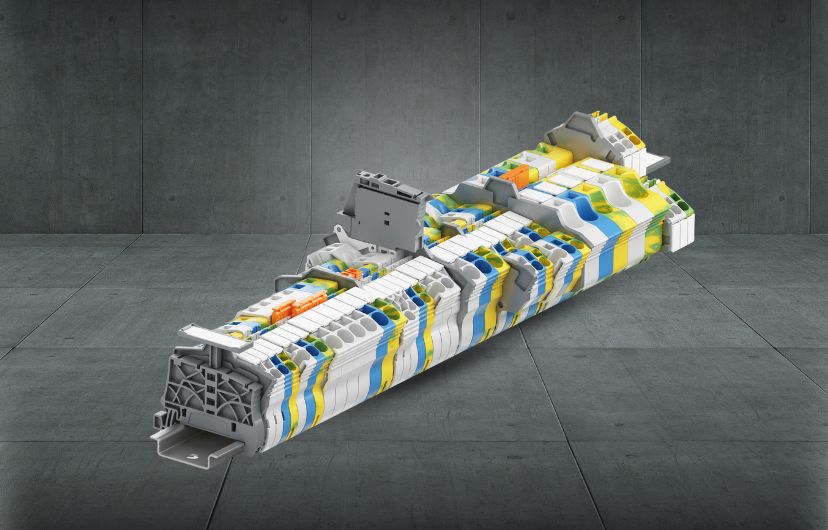 TE Entrelec - Warco Feed Through, ground & blue terminal block